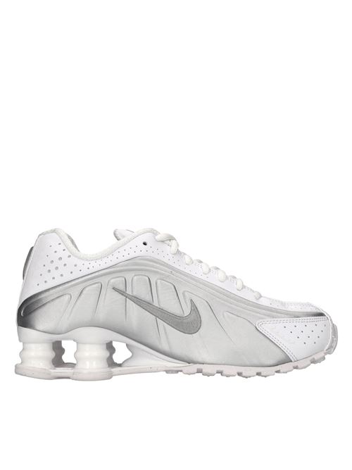 Sneakers in ecopelle e tessuto NIKE | NIKE SHOX R4 HQ1988 101ARGENTO-BIANCO